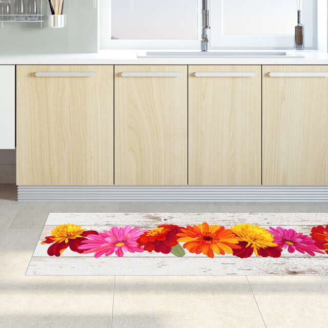 Gernulf Floral Machine Woven Red Area Rug