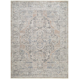 Galey Alix x Livabliss Maria Elena IV-Vintage Brown Blue Beige Traditional Vintage Boho Fringe Living Dining Bedroom Rug