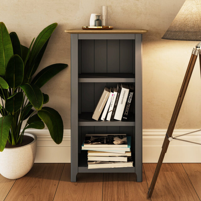 Daris 3 Tier Low Bookcase Shelving Unit. Fully Assembled