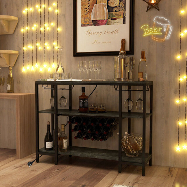Ahseem Floor Wine Bottle & Glass Rack