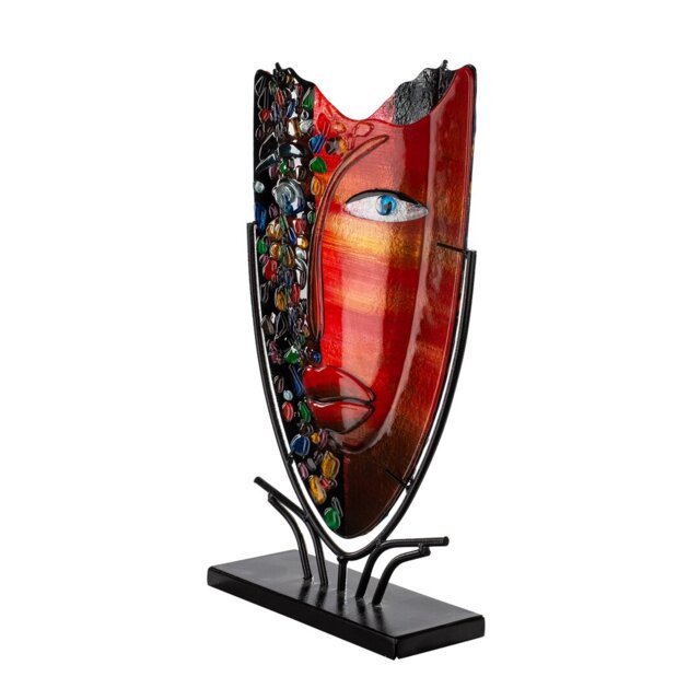 Schurz Black/Red/Blue/Green 47Cm Glass Floor Vase