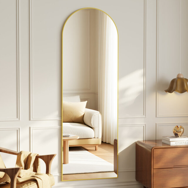 Arched Aluminium Framed Freestanding Full Length Mirror Wall Mirror