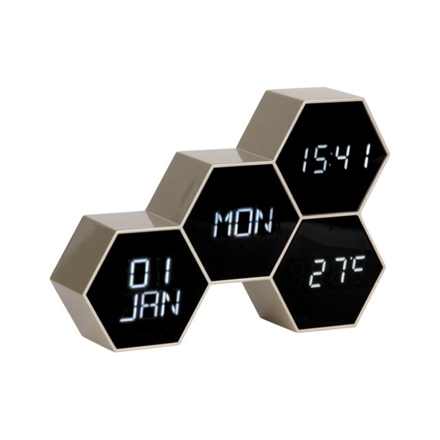 Six In The Mix Digital Plastic / Acrylic Electric Alarm Tabletop Clock
