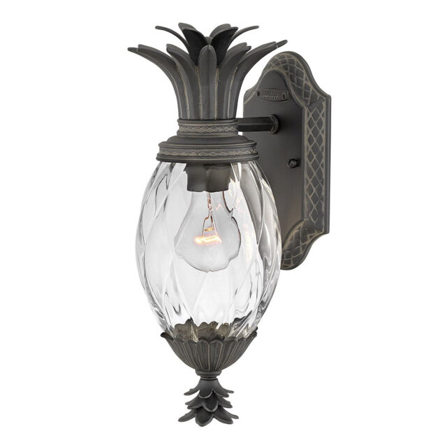 Chet Blacl 35.6cm H Clear Glass Outdoor Wall Lantern