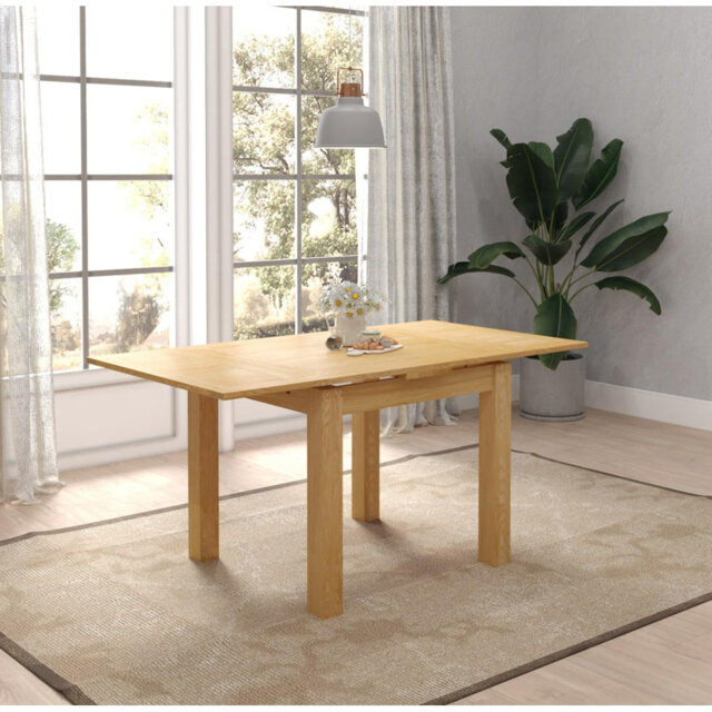 Hatcher Extendable Oak Solid Wood Dining Table