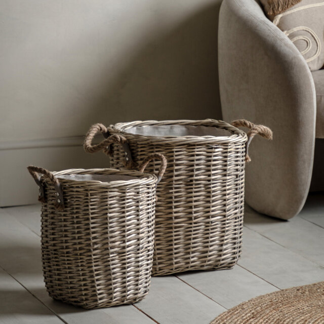 Bay Isle Home Wicker / Willow / Linen Decorative Basket