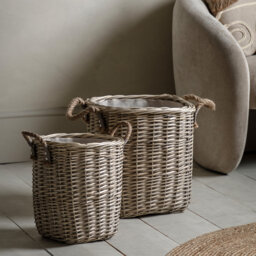 Bay Isle Home Wicker / Willow / Linen Decorative Basket