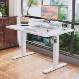 T-Shape Electric Standing Desk With Monitor Stand Memory Smart Pannel Home Office Desk