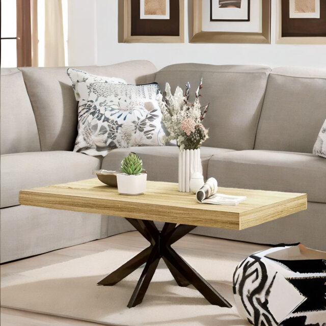 Anamae Industrial Rectangular Coffee Table Natural