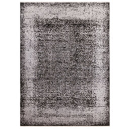Aleeana Abstract Silver Black Area Rug