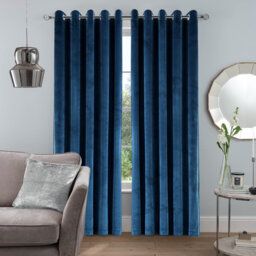 Safia 100% Crushed Velvet Eyelet Sheer Window Curtains