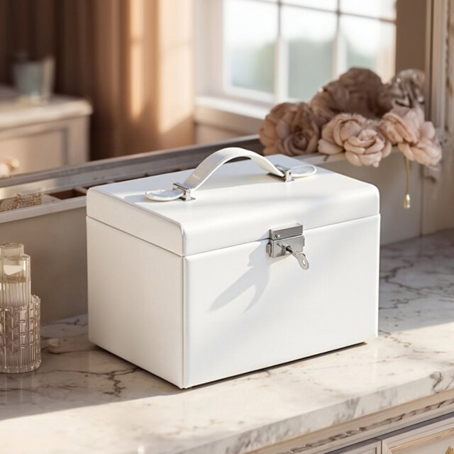Jewellery Box 3 Layers, Jewellery Organiser With 2 Drawers, Jewellery Case With Portable Travel Case, With Handle, Lockable, Jewellery Storage, Gift F