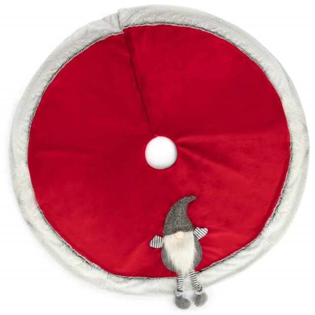 Premium Christmas tree blanket for protection against fir needles - round Christmas tree blanket for the Christmas tree - underlay with Christmas gnom