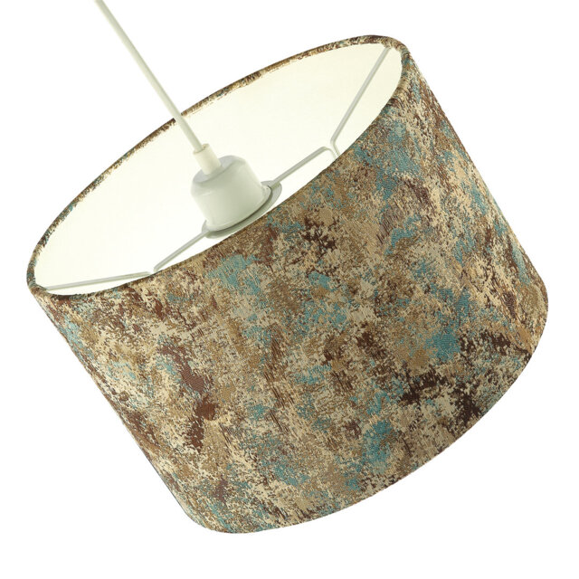 20cm H Cotton Drum Lamp Shade ( No Direct Attachment Method ) in Teal