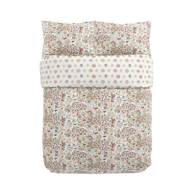 Moat Birds Cotton Floral Duvet Cover Set