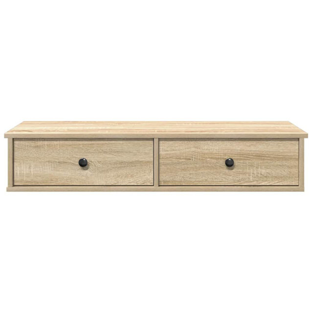 Vidaxl wall shelf with drawers, reclaimed wood look 100 x 37.5 x 19cm