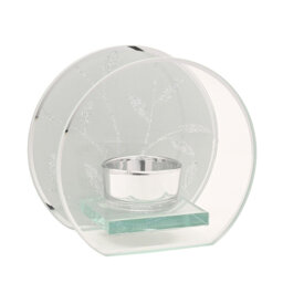 Glitter Leaf Design Single Tealight Holder