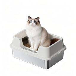 High Sided Stainless Steel Cat Litter Box – Extra Large, Non-Stick & Odor Resistant, Leak-Proof, Easy Clean, Non-Slip Base, Ideal for Multiple Cats &