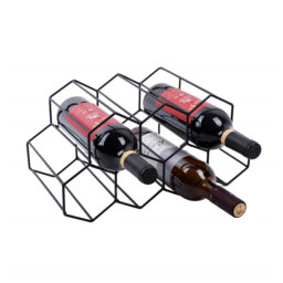 Brackenley Tabletop Wine Bottle & Glass Rack Black