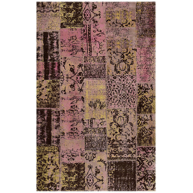 Patchwork Handmade Flatweave Pink Rug