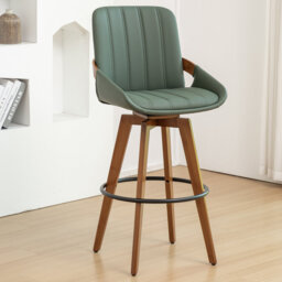 Modern Leather Upholstered Swivel Counter & Bar Stools