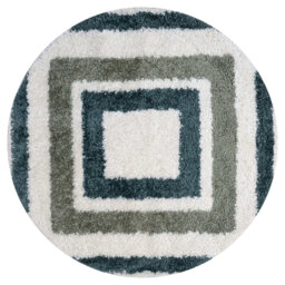 Moodi Modern Shaggy Area Rug Geometric Border Design