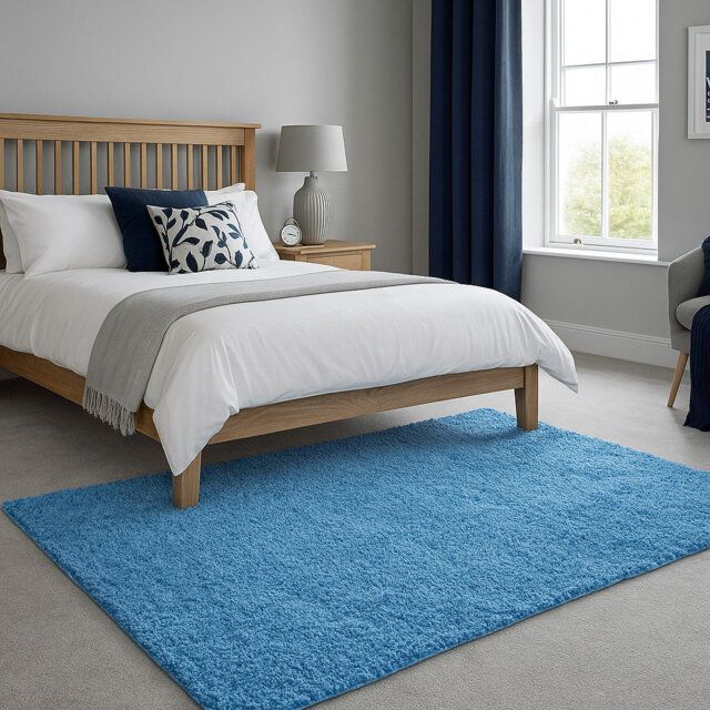 Tamsin Shaggy Teal Rug