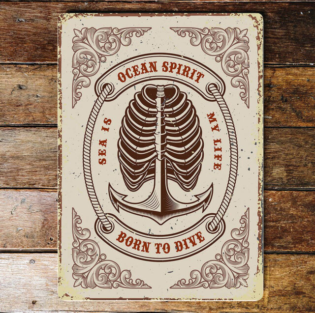 Ocean Spirit Sea is My Life Born Too Metal Wall Décor