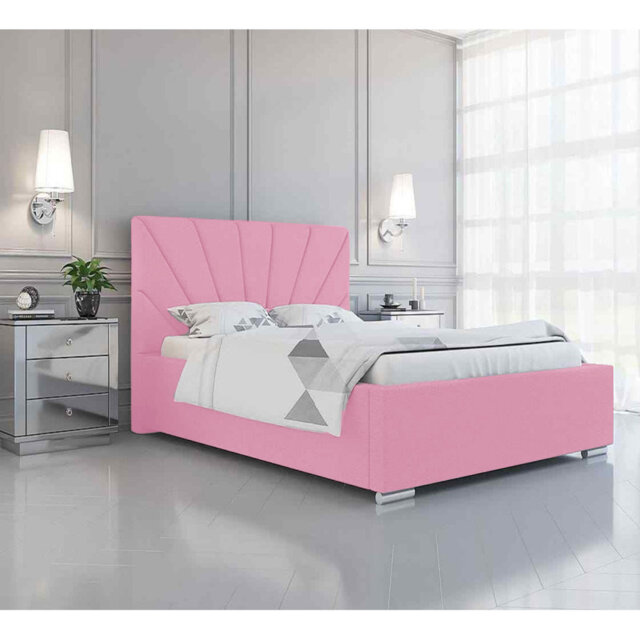 Sunrise Abubaker Upholstered Bed Frame - Plush Velvet with Headboard and Sprung Slats