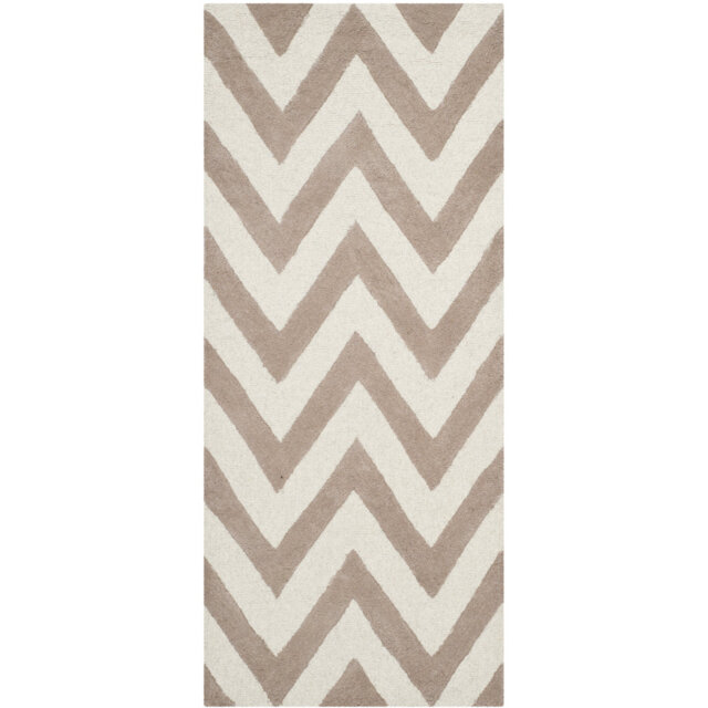 Sandiacre Handmade Tufted Wool Beige/Brown Rug