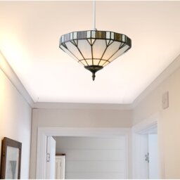 34cm Tiffany Style Deco Glass Bowl Pendant Ceiling Shade