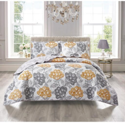 Printed Bedspread Set with Vintage Floral Patchwork Design, Soft Microfiber Coverlet Set with Matching Pillow Shams for All Seasons