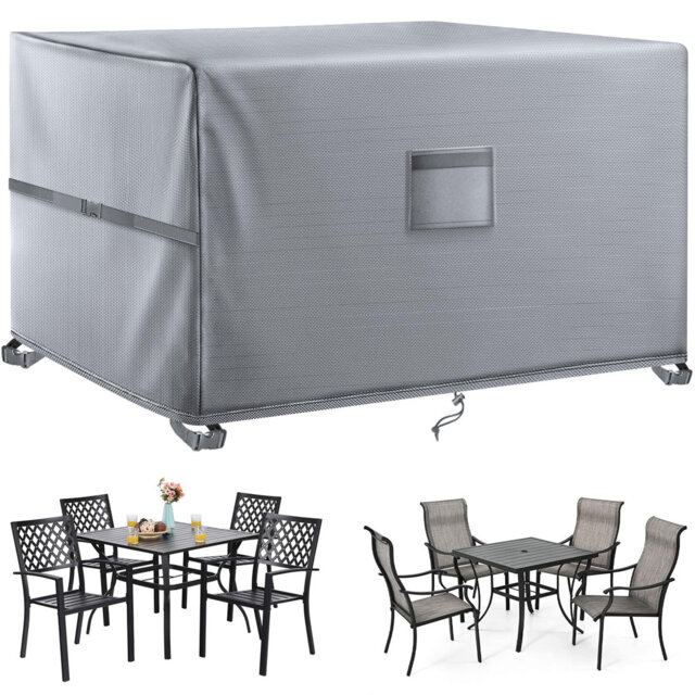 Heavy-Duty Waterproof 420D Oxford Fabric Garden Furniture Cover, Windproof & UV-Resistant 200x200x90cm