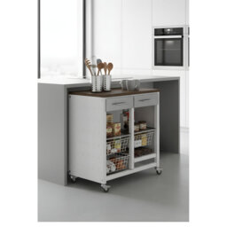 Nelida 71cm W Steel Kitchen Trolley and with Locking Wheels