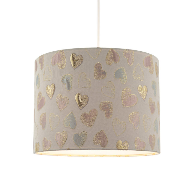 18cm H Fabric Drum Lamp Shade ( No Direct Attachment Method ) in Gold