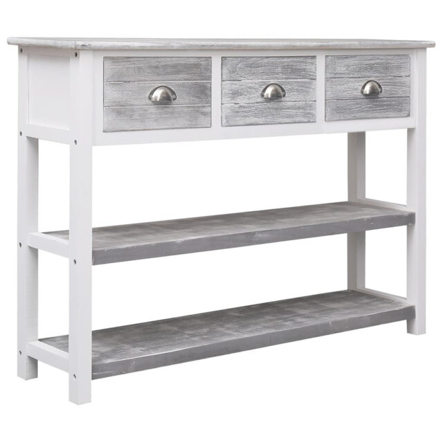 Brambly Cottage Sideboard Antique Grey 108X30x76 Cm Solid Paulownia Wood