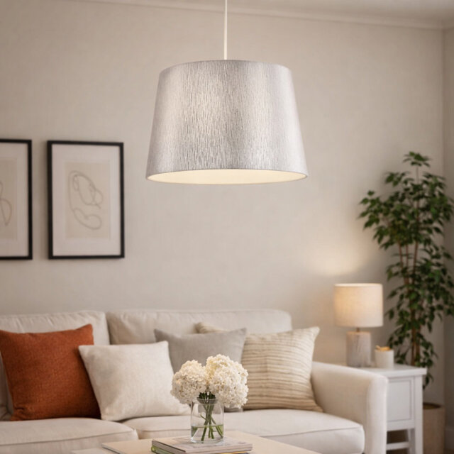Chilka 24.5cm H Lamp Shade ( Clip On ) in Silver