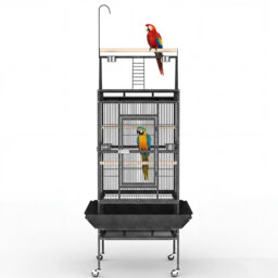 210 cm Carbon Steel Top Bird Cage Stand Bird Cage with Wheels with Stand with Perch with Tray
