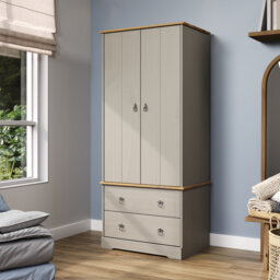 Corona Wardrobe, 2 Door & 2 Drawer, Waxed Pine