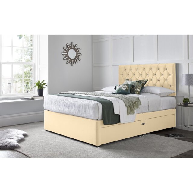 "Crosslin Divan Bed with 24"" Headboard on Struts"