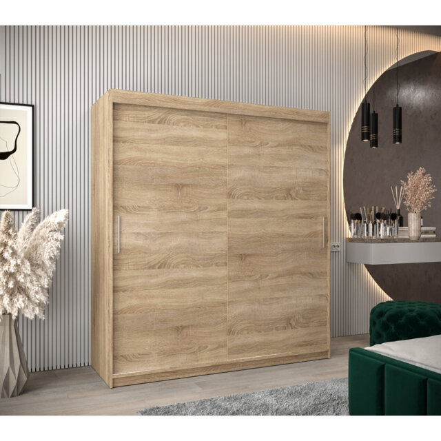 Maniah 2 Door Solid + Manufactured Wood Wardrobe