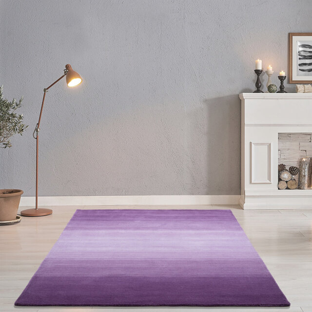 Hand-Loomed Wool Purple Rug