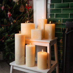 Nicola Spring - Square Vanilla Pillar Candles - 120 Hours - Cream