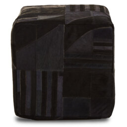 Pollmann 41cm Wide Genuine Leather Square Abstract Pouffe Ottoman
