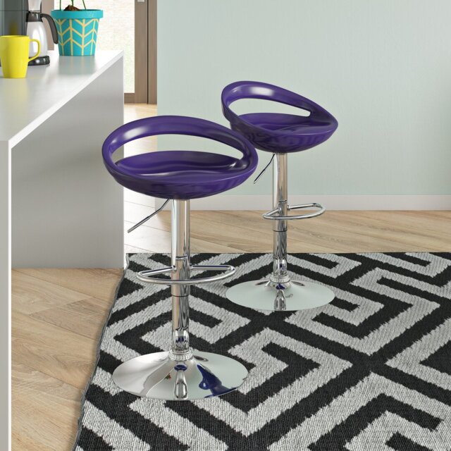 Basham Swivel Adjustable Height Counter Stool with Metal Frame