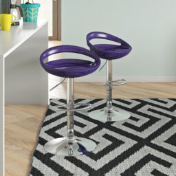 Basham Swivel Adjustable Height Counter Stool with Metal Frame
