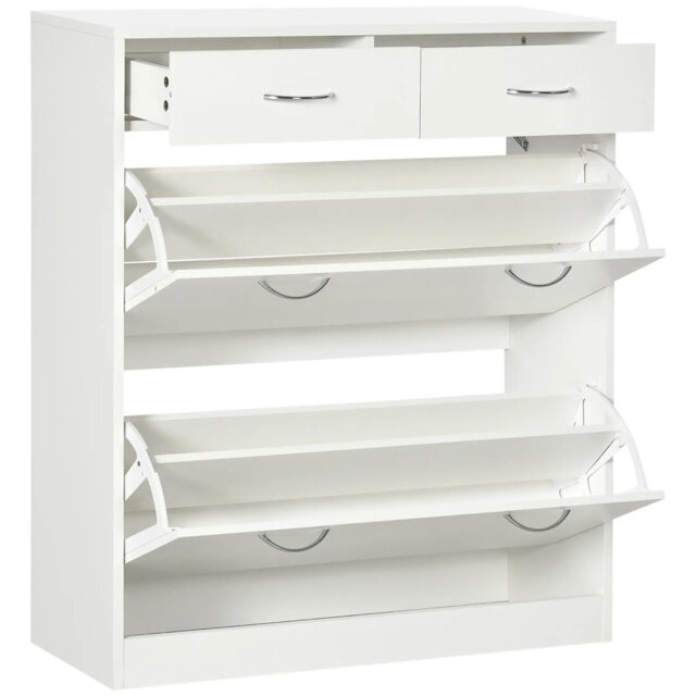 Narrow Shoe Storage With 2 Flip Drawers And Adjustable Shelves Shoe Cabinet Organizer For 12 Pairs Of Shoes