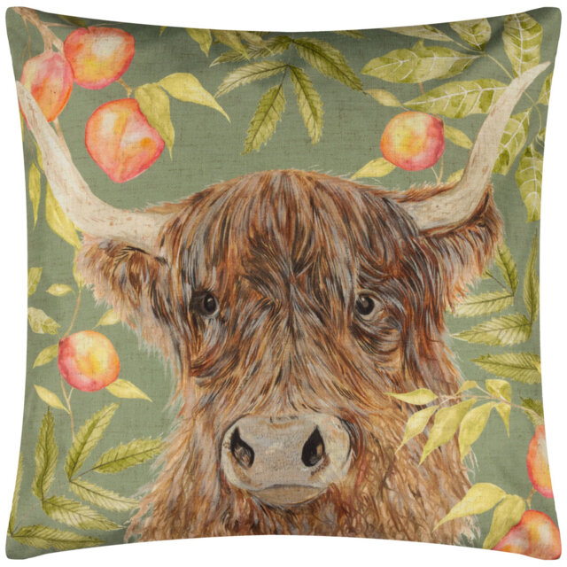 Grove Highland Cow Indoor / Outdoor Square Scatter Cushion with Filling