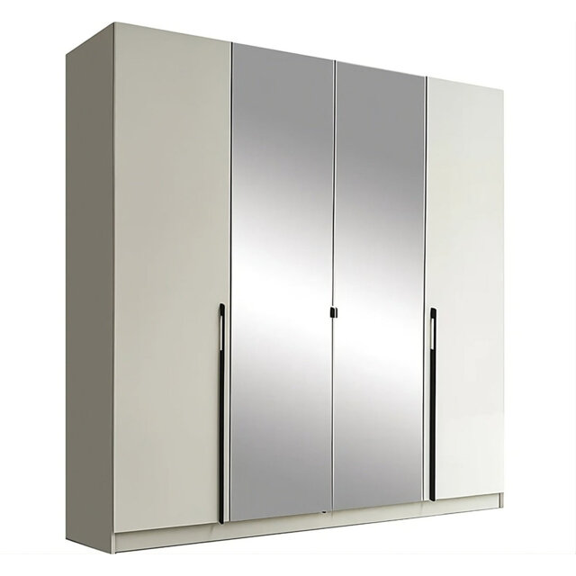Elegant Cashmere 4-Door Wardrobe with Mirrored Centres 200cm - Stylish Storage & Dressing Solution