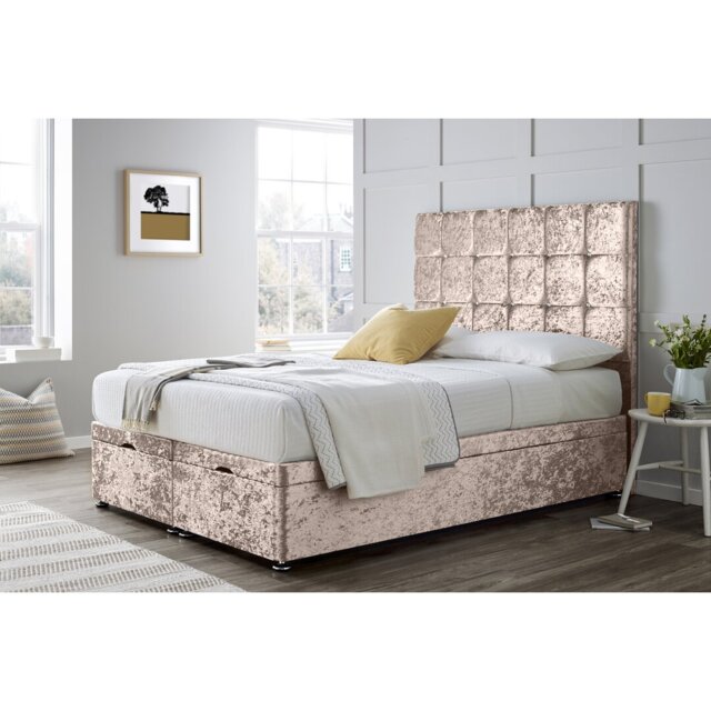 Tiffington Diamond Cube End Lift Ottoman Bed With 24-Inch Headboard On Struts